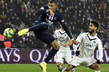 巴黎圣日耳曼主场4-3险胜波尔多