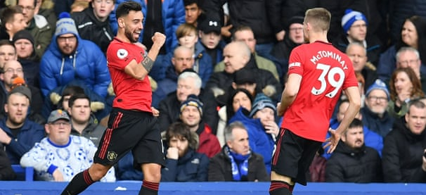 英超-德赫亚送礼 布鲁诺连3场进球 曼联1-1连胜止