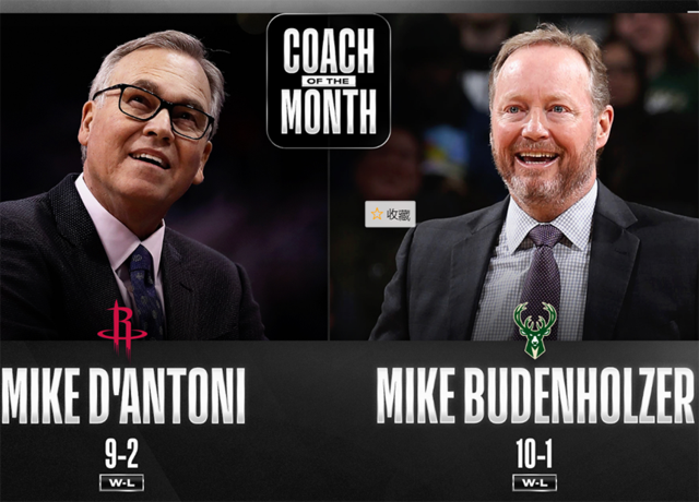 布帅以及德安东尼当选最佳东，西部教练