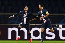 内马尔头球破门 巴黎2-0晋级