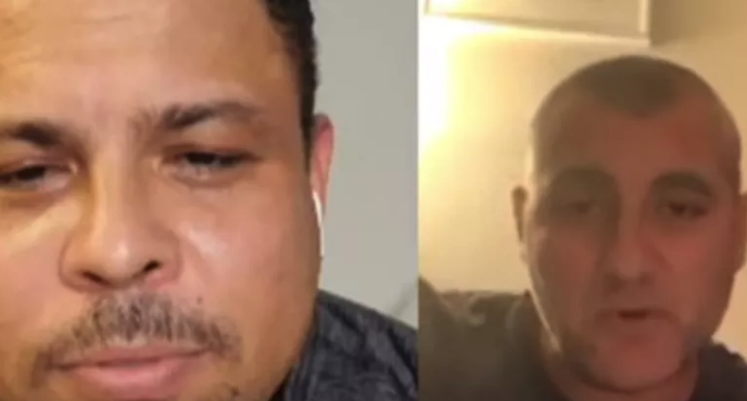 大罗和维埃里深情连线，表示多想在一起在打上几场比赛