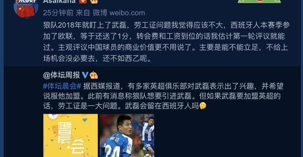多家英超俱乐部欲签武磊,名嘴质疑:你上不了场又有什么用?