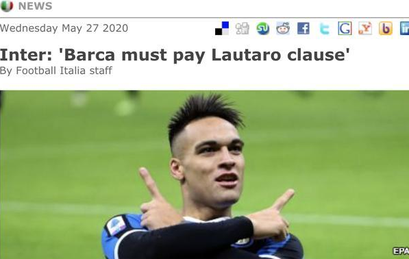 国米正式摊牌,想要劳塔罗就必须付出惨痛代价