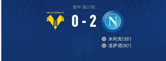 那不勒斯2-0轻松拿下维纳多,米力克和洛萨诺所向披靡