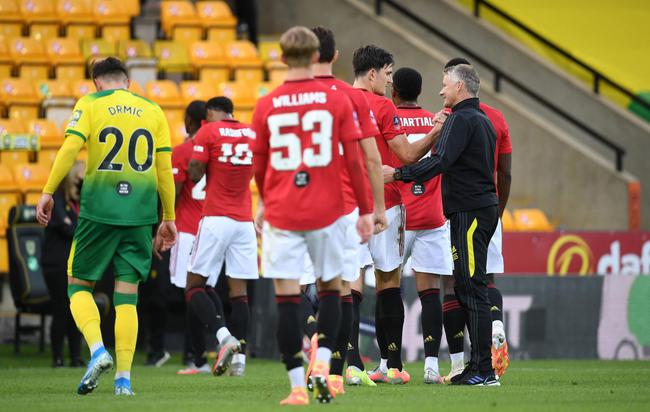 曼联对战诺维奇，通过加时赛绝杀