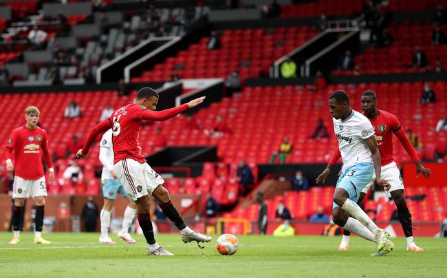 2019/20赛季英超第37轮曼联对战西汉姆战报 7月23日曼联主场1∶1战平西汉姆