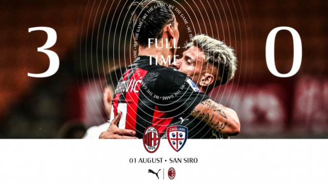 2020意甲38轮AC米兰3-0卡利亚里比赛回放