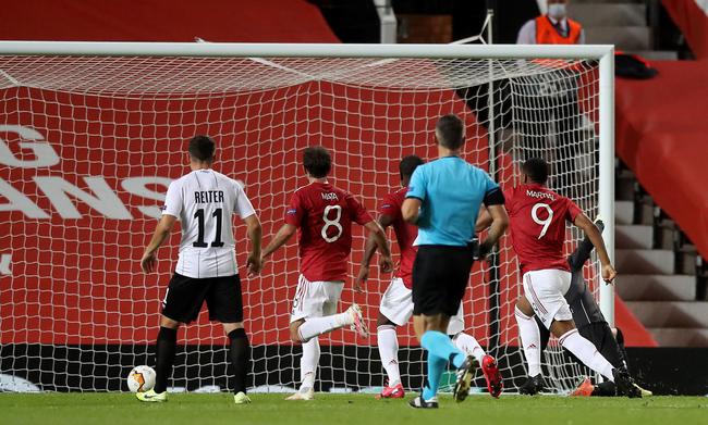 19/20赛季欧联杯1/8决赛 曼联2-1战胜林茨