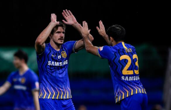 2020赛季中超联赛第9轮山东鲁能对战江苏苏宁 埃德尔小角度进球1∶0获胜