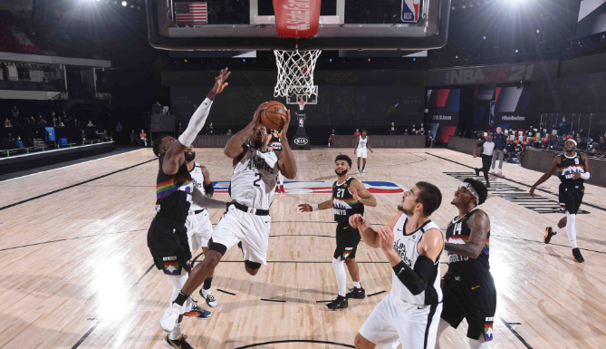 NBA2020季后赛半决赛快船vs掘金比赛 卡椒合砍55分