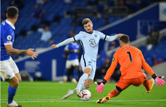 英超2020-2021赛季第一轮布莱顿vs切尔西 若日尼奥传射詹姆斯处子球