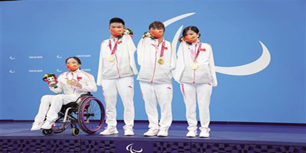 东京残奥会中国队男女混合4×50米自由泳接力20分冠军