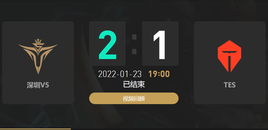 2022春季赛V5战队vsTES战队战报