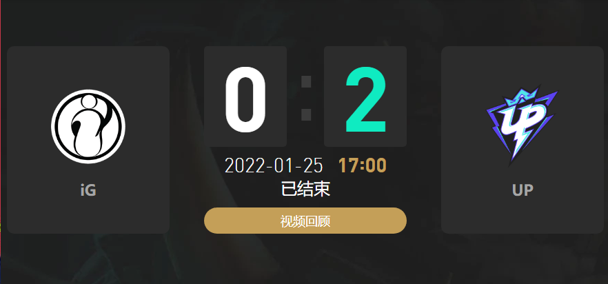 2022春季赛IG战队vsUP战队战报