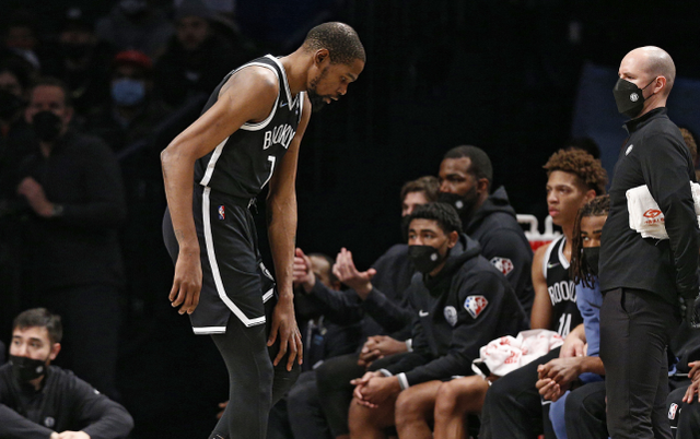 杜兰特左膝受伤将缺席4-6周 无缘全明星