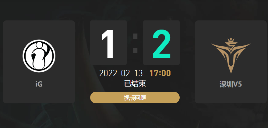 2022春季赛IG战队vsV5战队战报