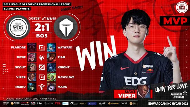 2022LPL季后赛EDG VS TES比赛战报